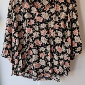 Torrid Pink Floral Sailor Collar Blouse